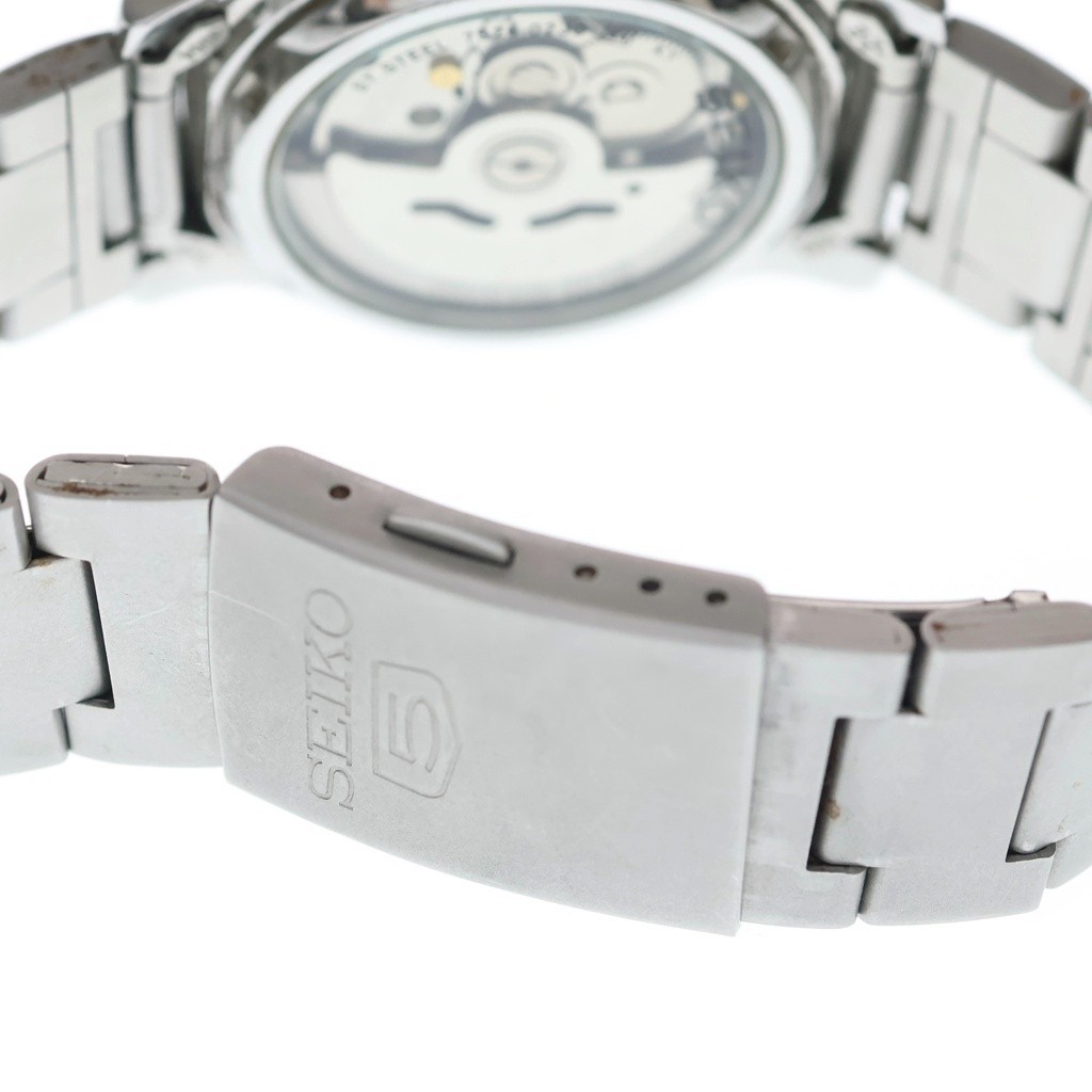 Seiko 5 SNK809K1 Automatic Mens Watch Black Dial Exhibition Caseback Silver