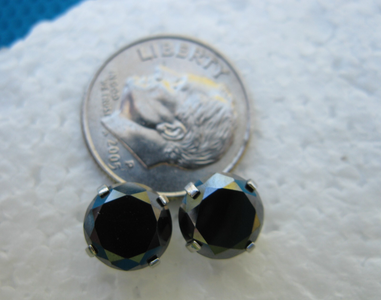 4.10ctw SCREW BACK 100% REAL BLACK DIAMOND EARRINGS,CERTIFICATE,FREE DIA TESTER