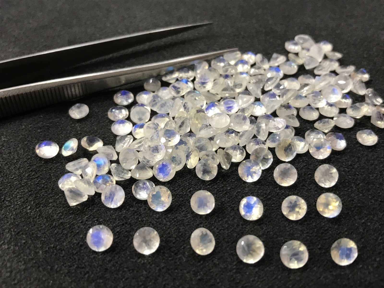 AAA Natural Rainbow Moonstone Round Cut Loose Gemstone For Making All Jewelry