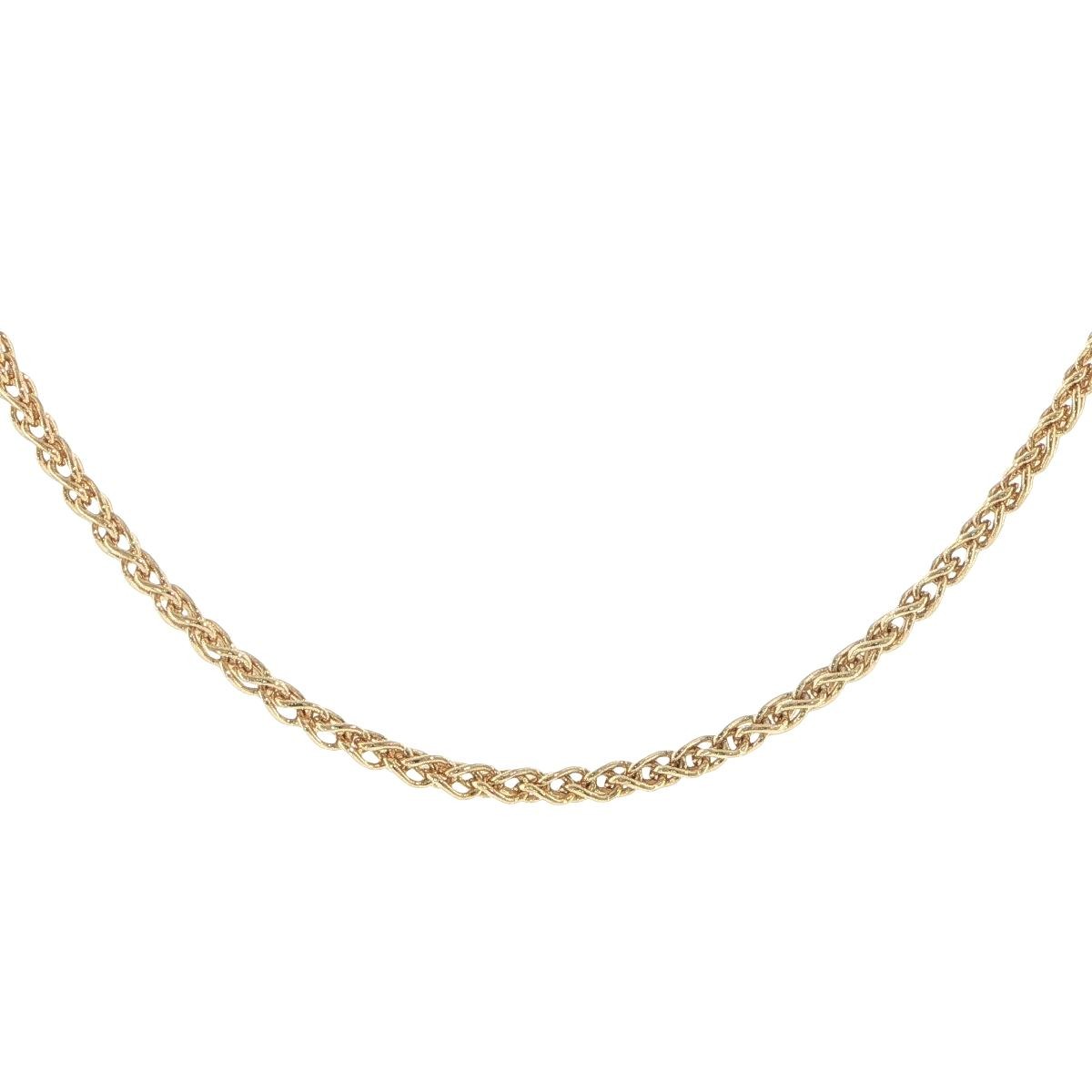 18K Yellow Gold 3.4mm Foxtail Chain Necklace