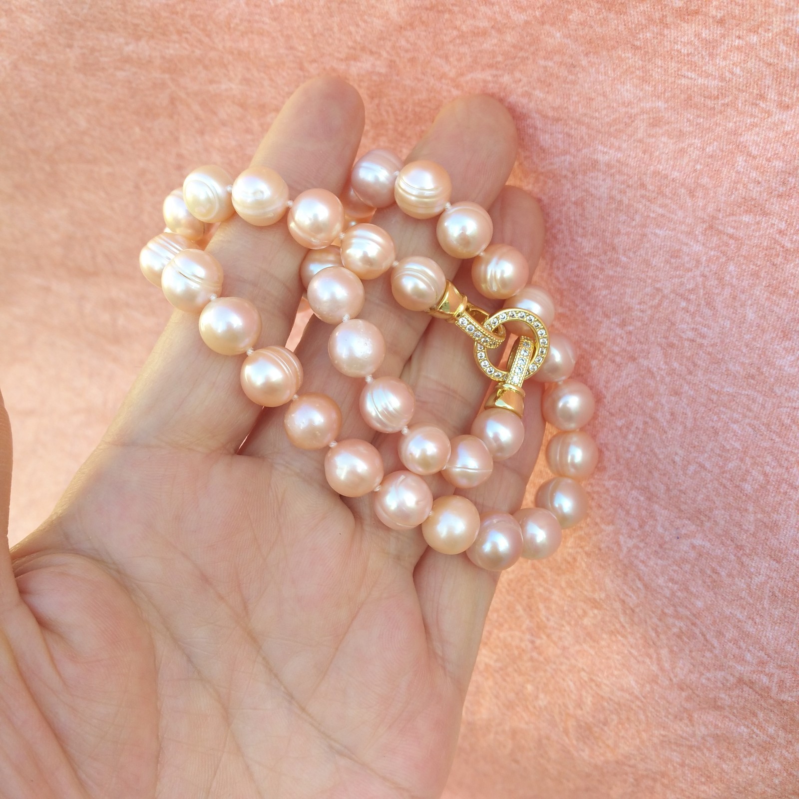 20inch Gorgeous Natural AAA 10-11mm South Sea Light pink Pearl Necklace