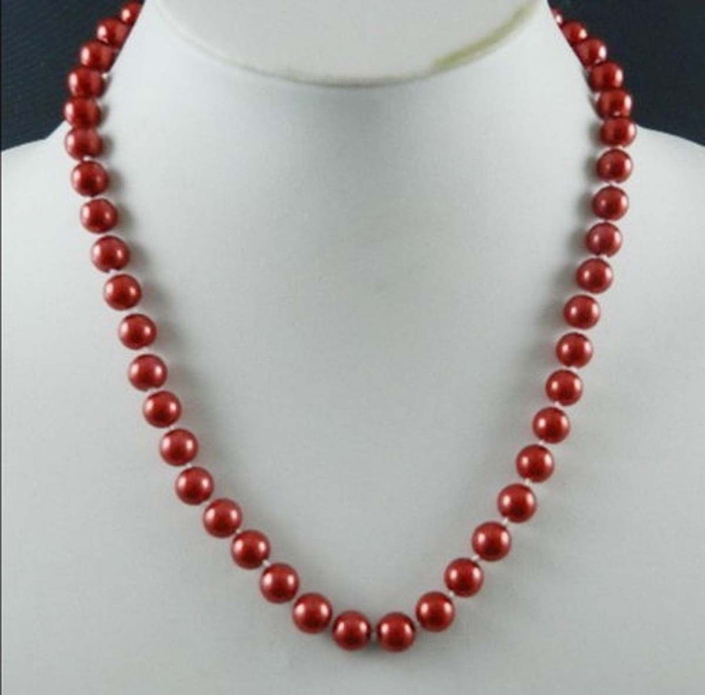 Fashion Natural 8mm Akoya Cultured Shell Pearl Necklace 18″ (10 Colors)