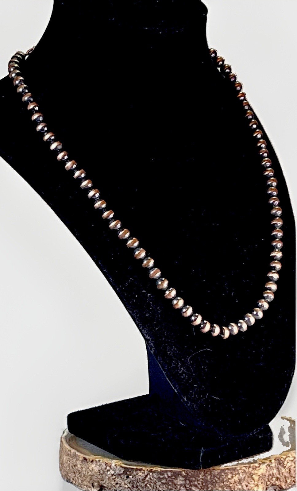 Southwestern 5mm Solid Copper Desert Pearl Hand Strung Necklace 18-20” 15.1g