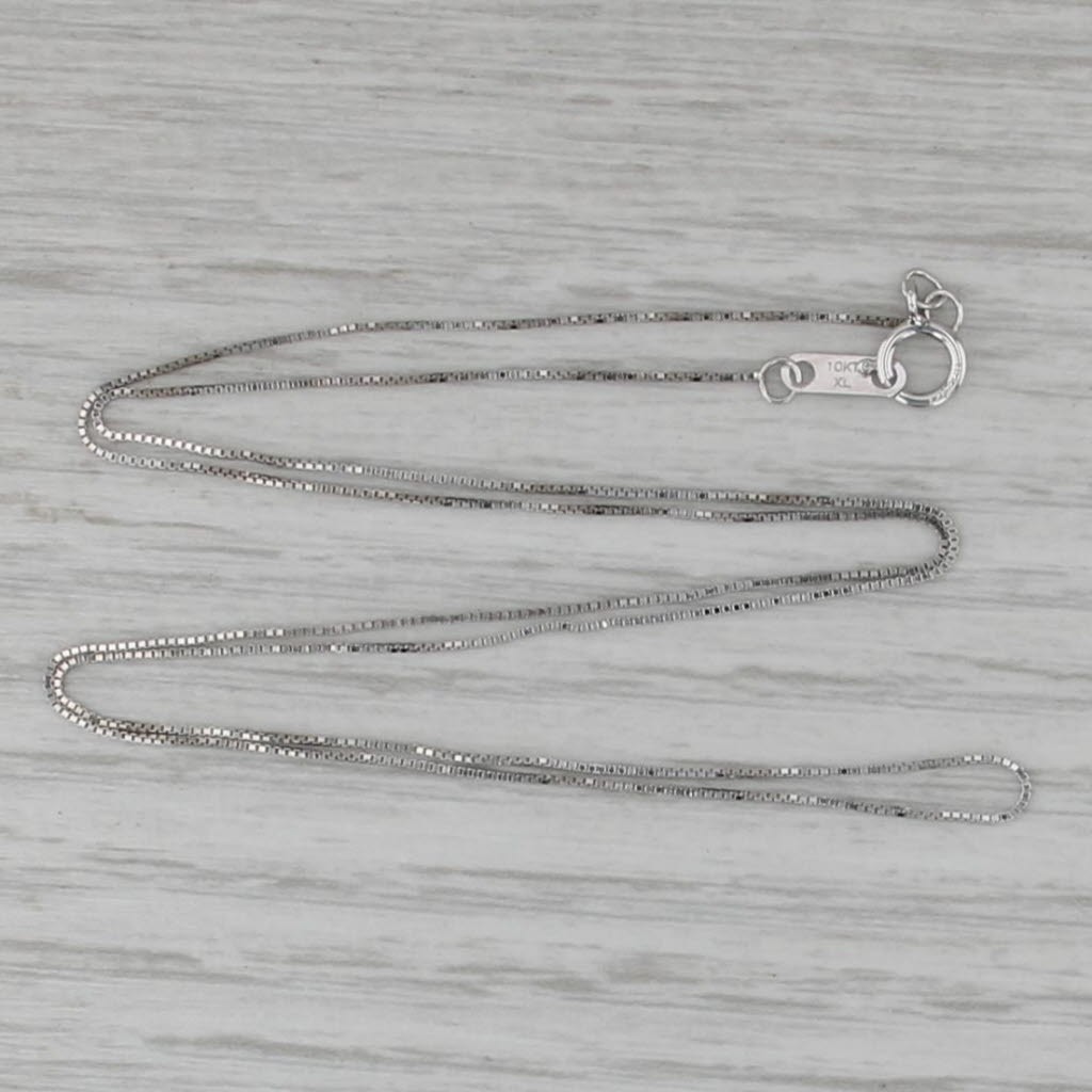 18.25″ 0.5mm Box Chain Necklace 10k White Gold