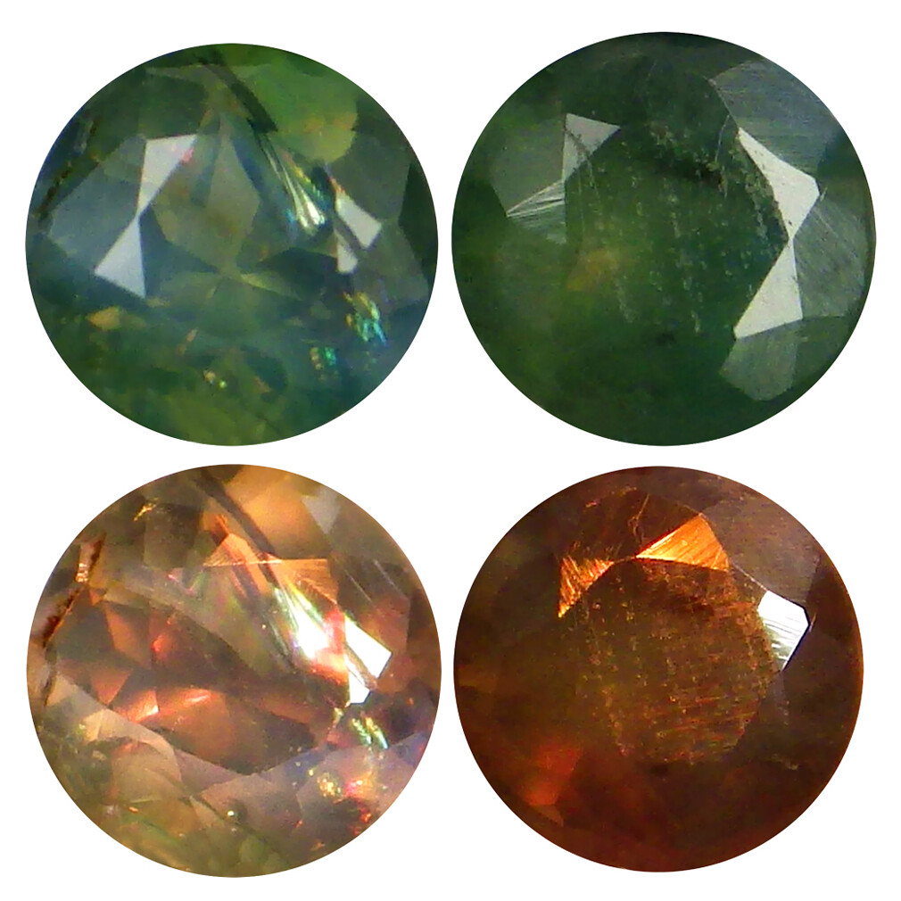 0.36 ct (2pcs) Flashing MATCHING PAIR Round Shape (3 x 3 mm) Alexandrite