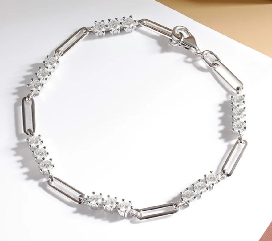 1.8ct Round Cut Lab‑Created Diamond Test Pass VVS1/D/Excellent 18K Gold Bracelet