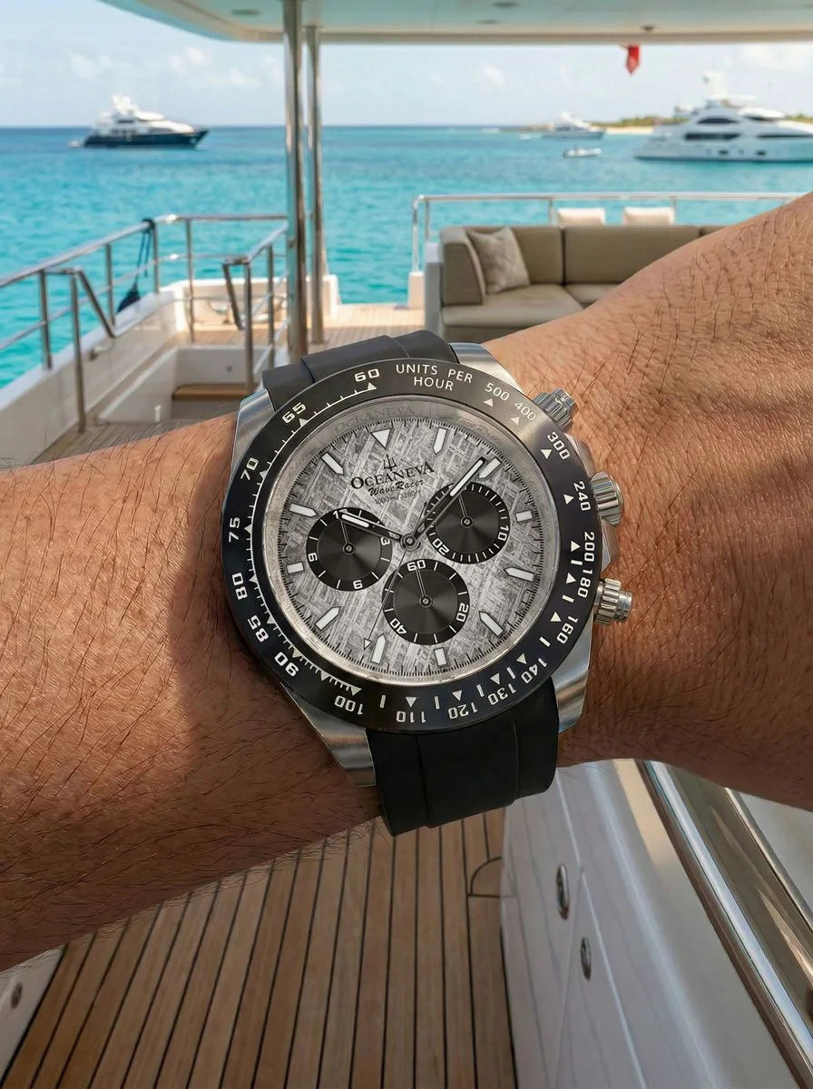 OCEANEVA WAVERACER METEORITE SWISS MADE 41 JEWEL AUTOMATIC CHRONO SAPPHIRE WATCH