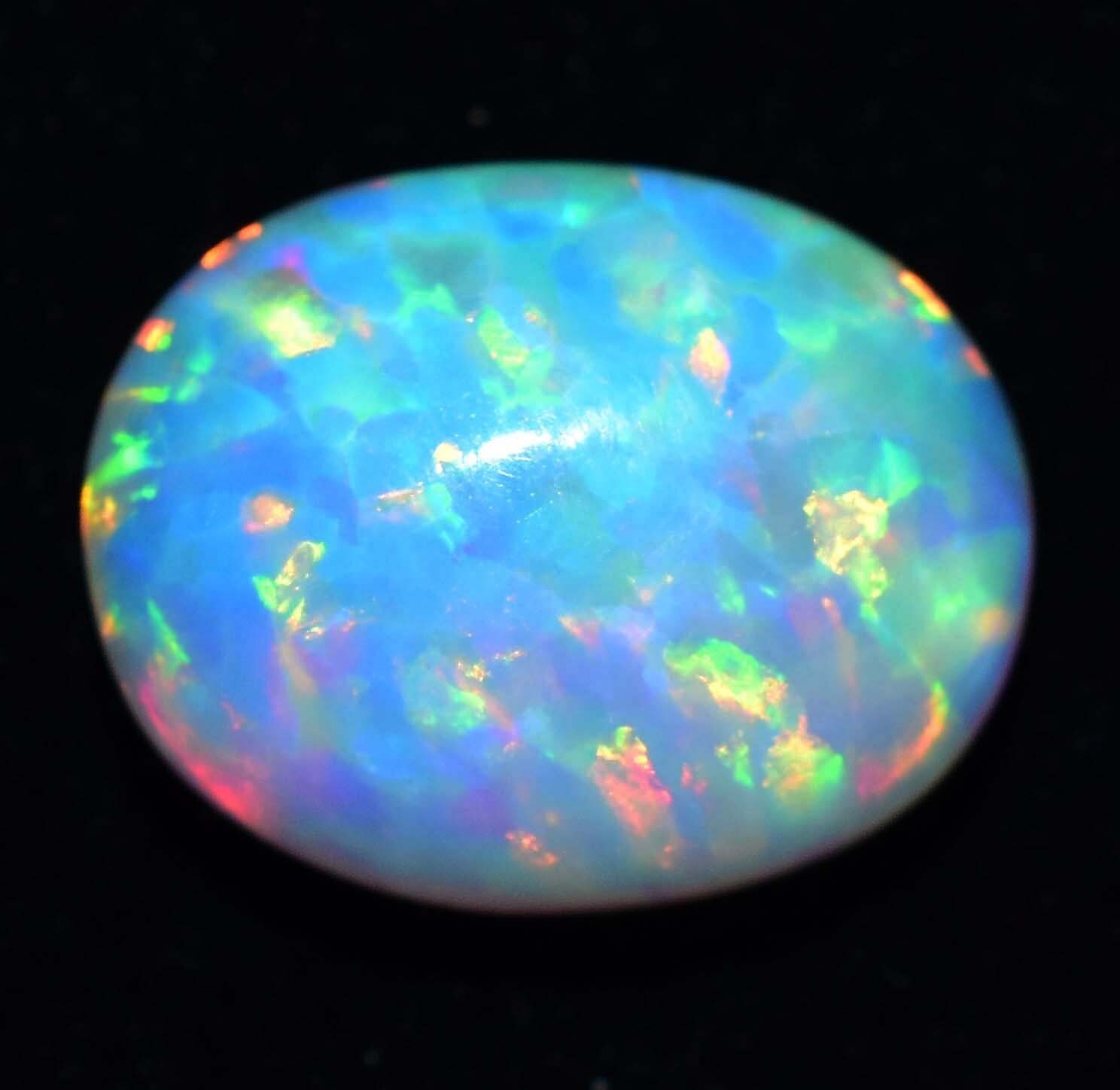 Natural Ethiopian Fire Opal 8.00 CT Certified Play Of Color 15 X 11 MM Gemstone