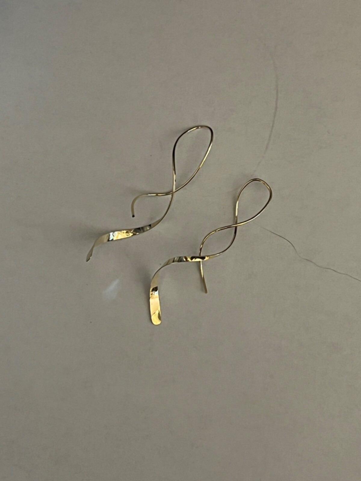 Swirl Spiral Earrings titanium small size 1.5 inch