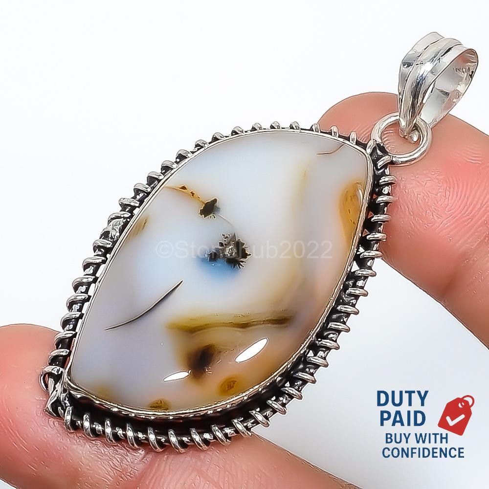 Sterling Silver Plated Genuine Agate Elegant Channel Set Wedding Pendant Jewelry
