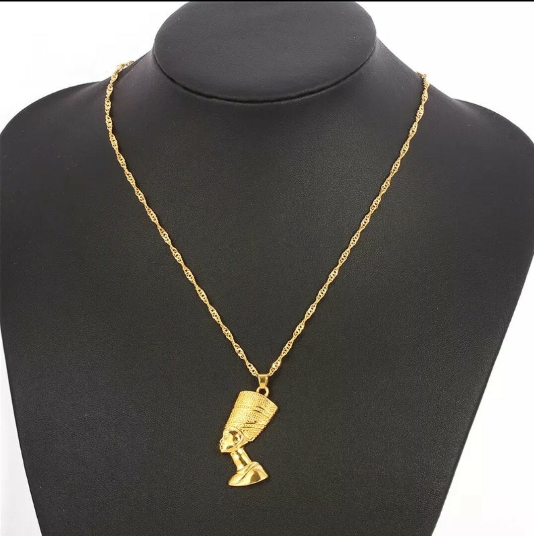Fashion Jewelry Necklace Egyptian Queen Nefertiti Pendant Gold Silver Color 88A4