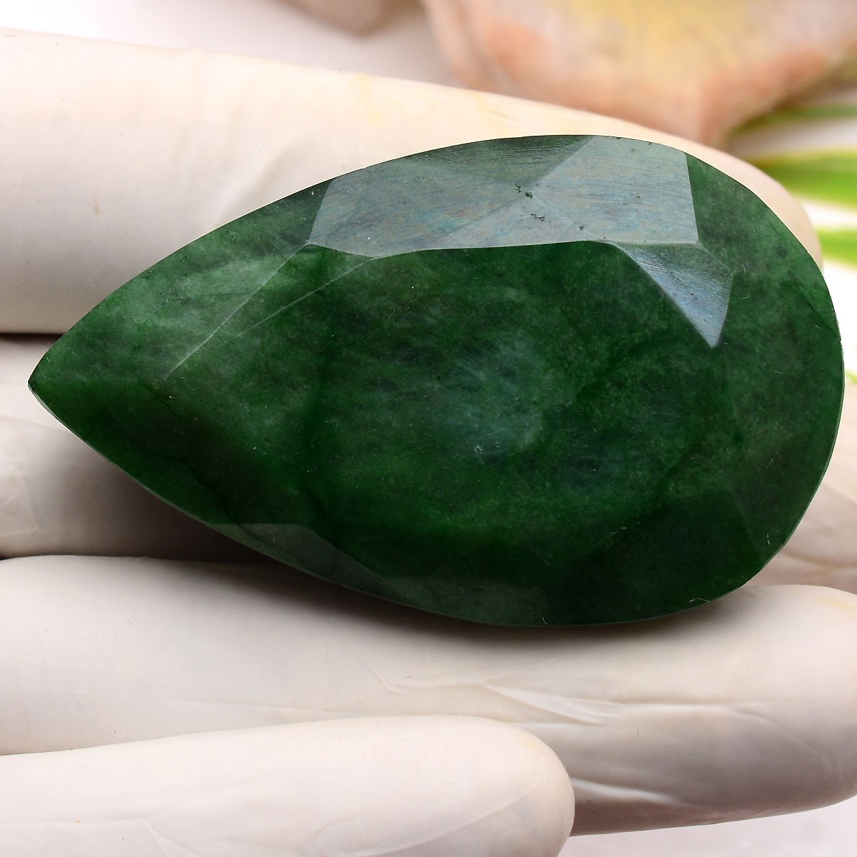 305 Cts Natural Brazilian Emerald 56mmx33mm Pear Cut Huge Size Loose Gemstone