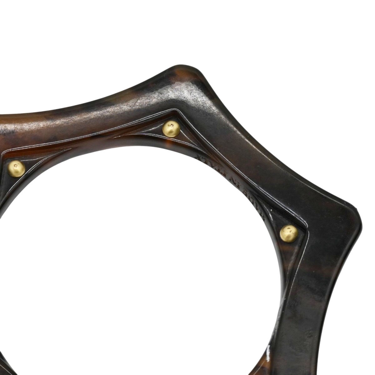 Lanvin Tortoise Shell Resin Studded Hexagonal Six Pointed Star Bangle