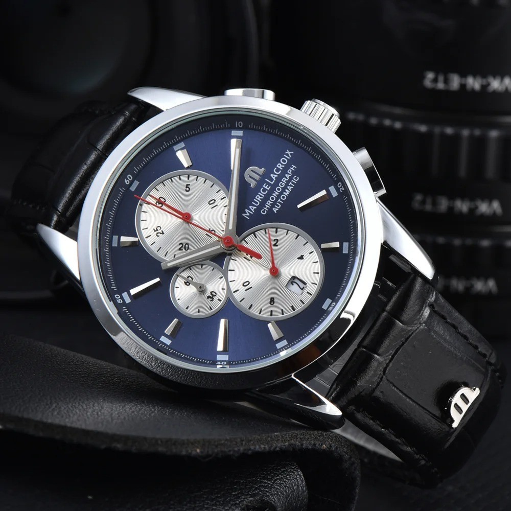 Maurice Lacroix Brand Watches for Mens Multifunction Chronograph WristWatch Gift