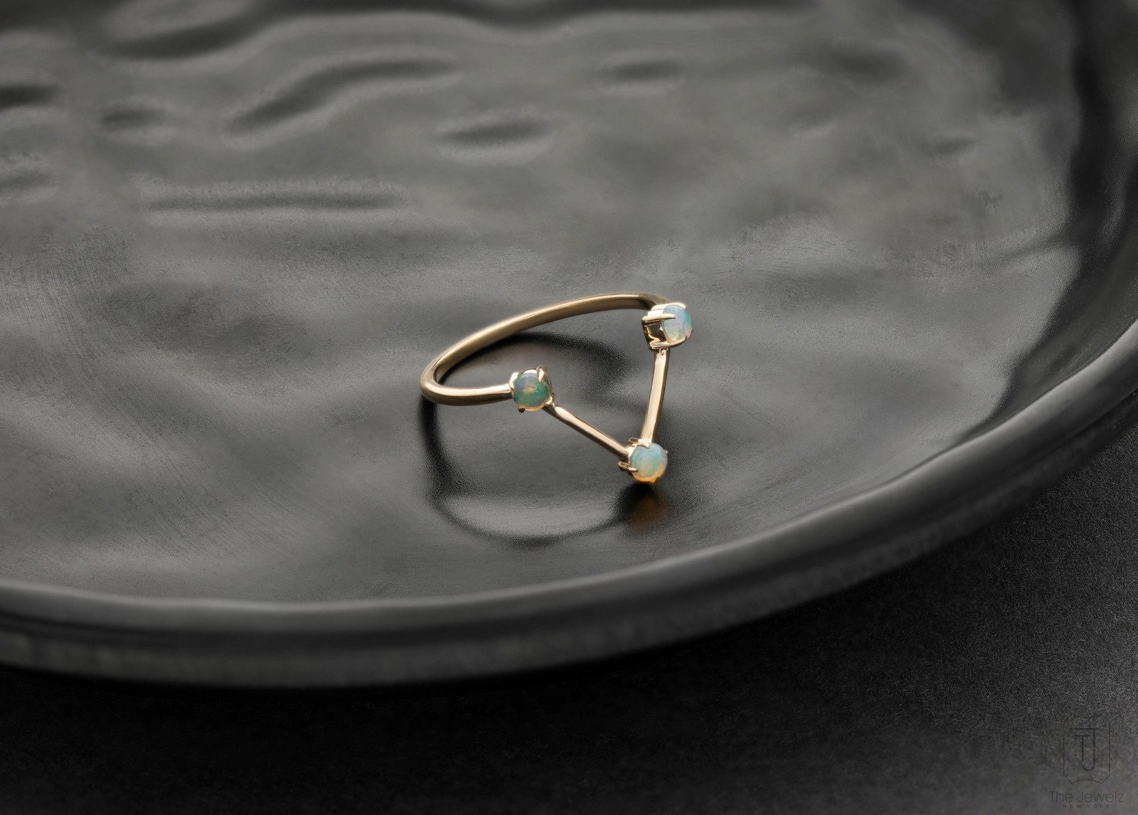 14K Yellow Gold Multi-Gemstone Ring- Option- Pearl/Opal/Moonstone/Turquoise