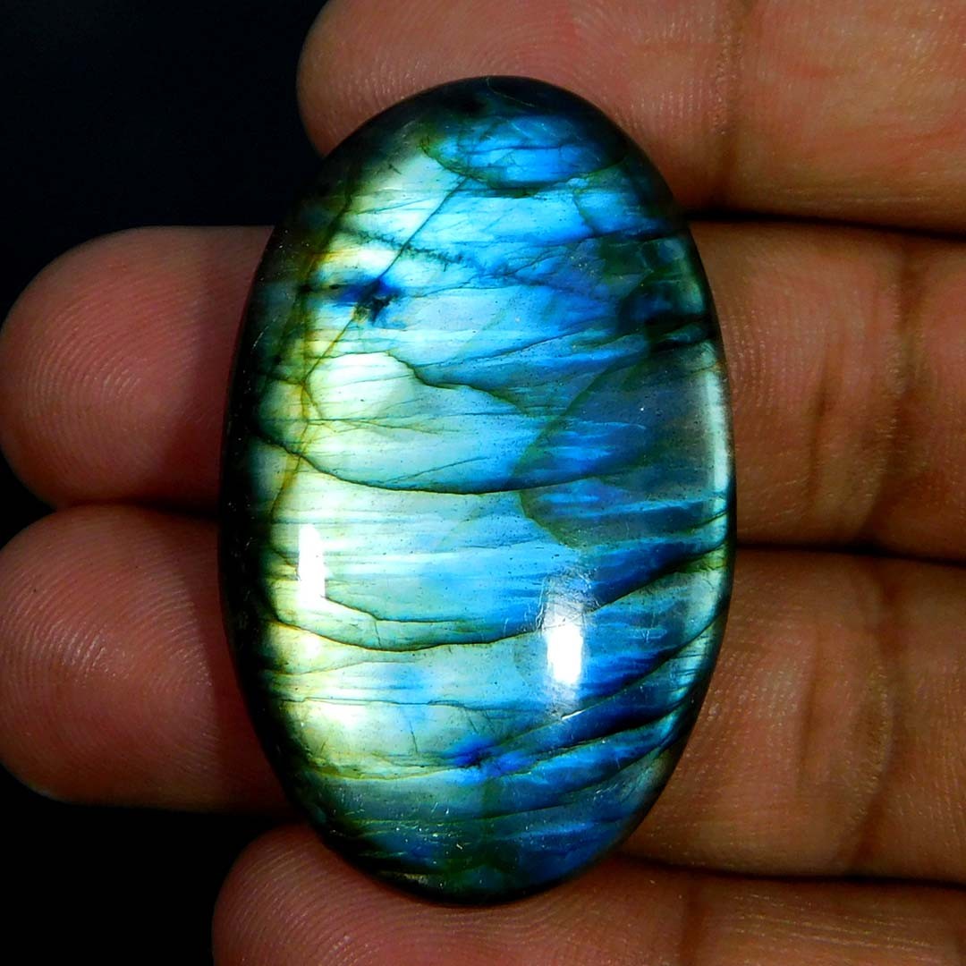Wholesale 72.70Cts. Natural Bi-Color Splendid Labradorite Oval Cabochon Gemstone