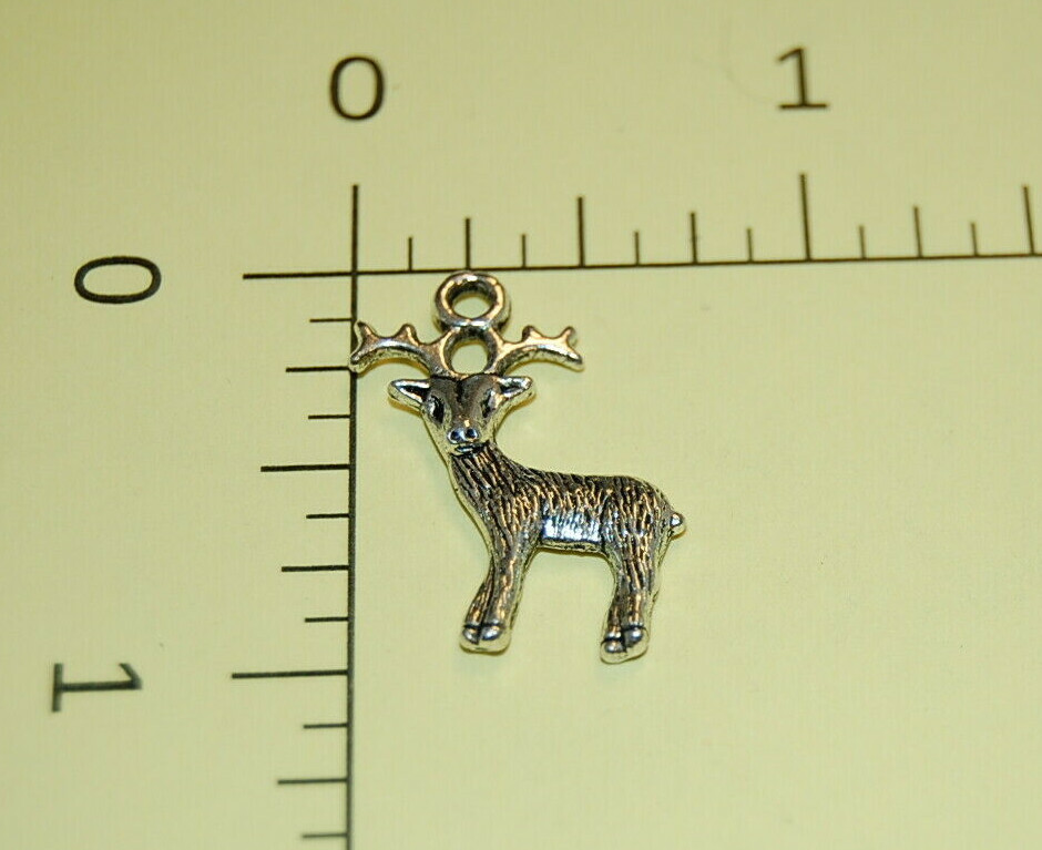 Reindeer #2 Christmas Charm Tibetan Silver J1053
