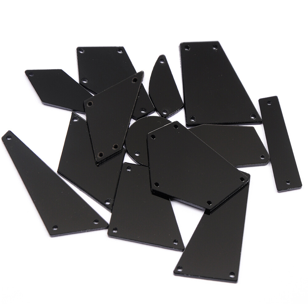 Punching Sale Strass 30Pcs Black Mirror Sew On Rhinestone Irregular Acryl Sewing
