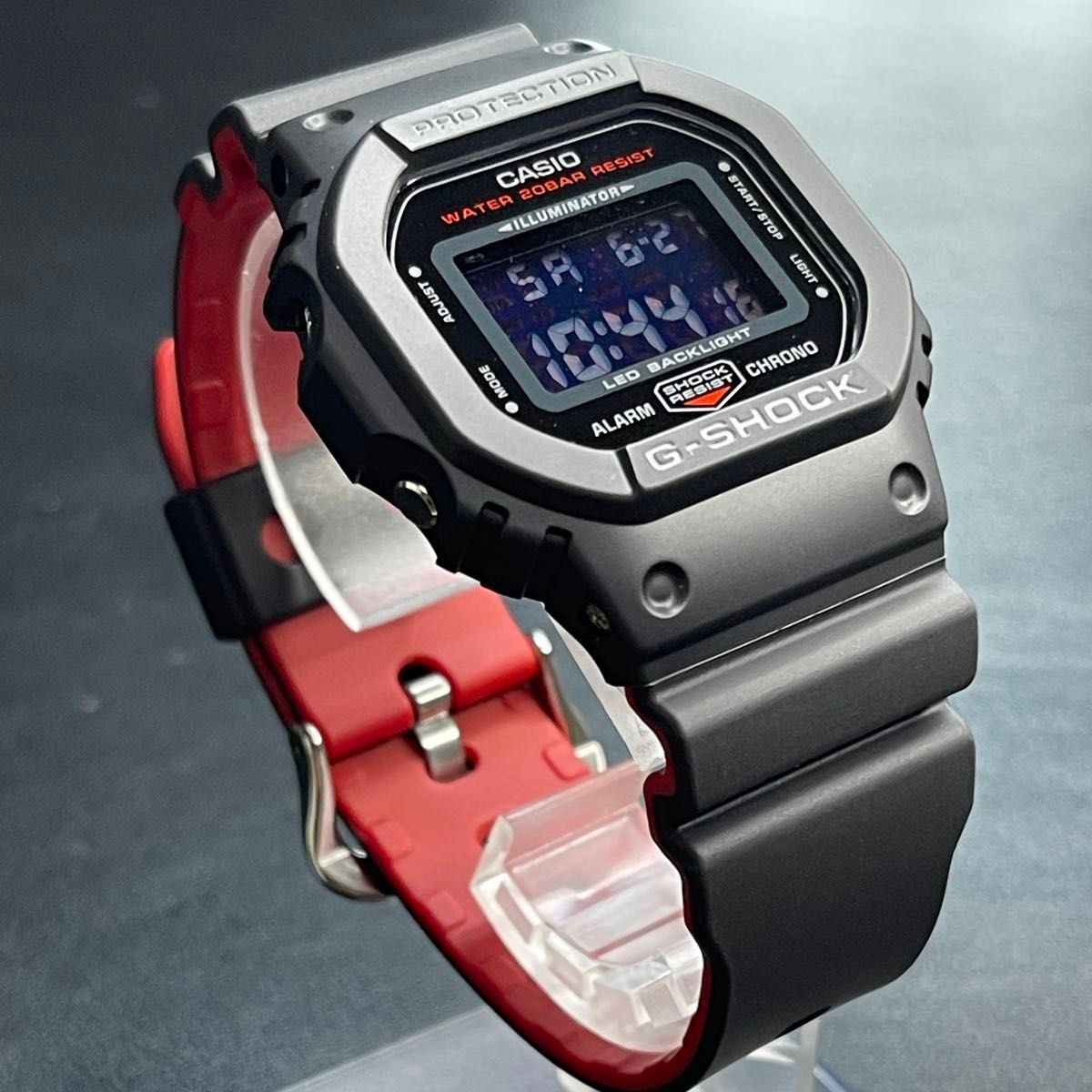 Item CASIO G SHOCK DW 5600UHR Black x Red Bi Color Square Model