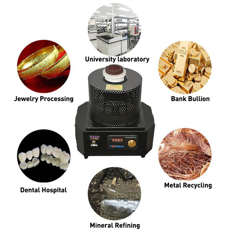 1/2/3KG 220V Medium Frequency Induction Gold Melting Furnace Jewelry Casting Kit