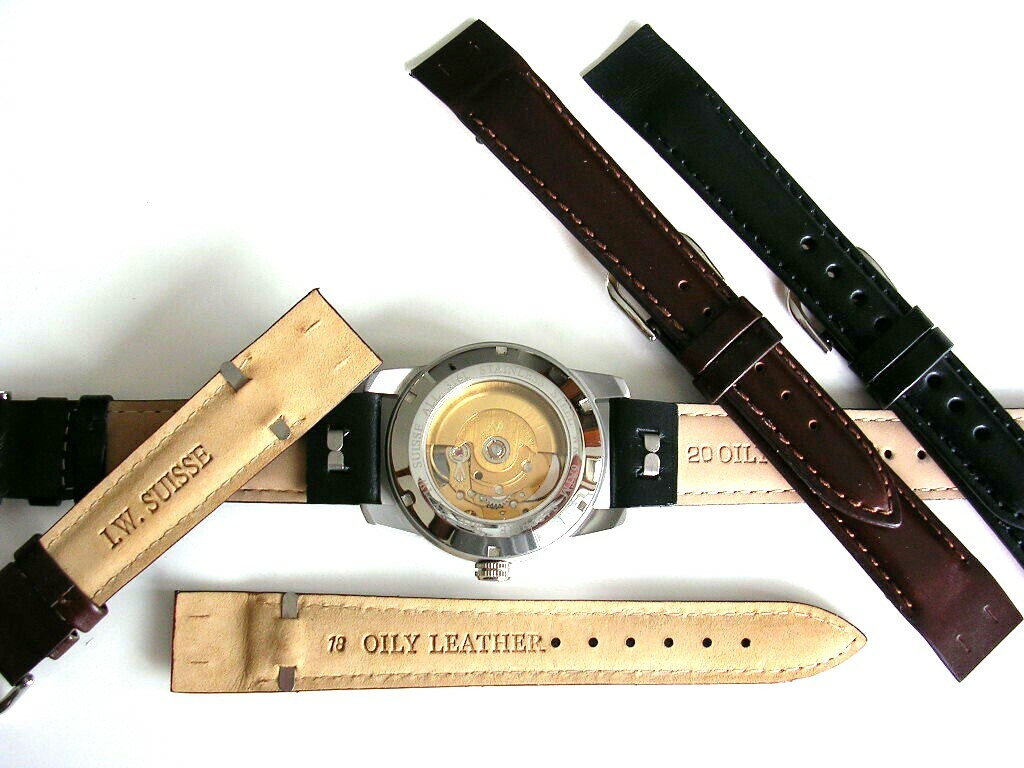 10mm Black Open End Ladies vintage Wire Lug leather watch band IW SUISSE 8-12-14
