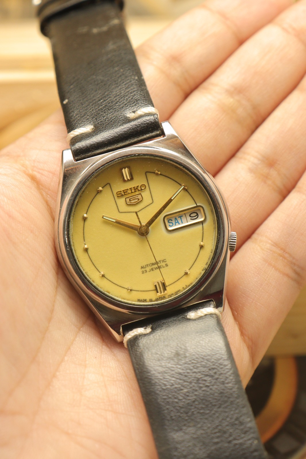 Vintage Seiko 5 Automatic Lume Dial Wrist Watch For Men’s Japan Movement 7s26.