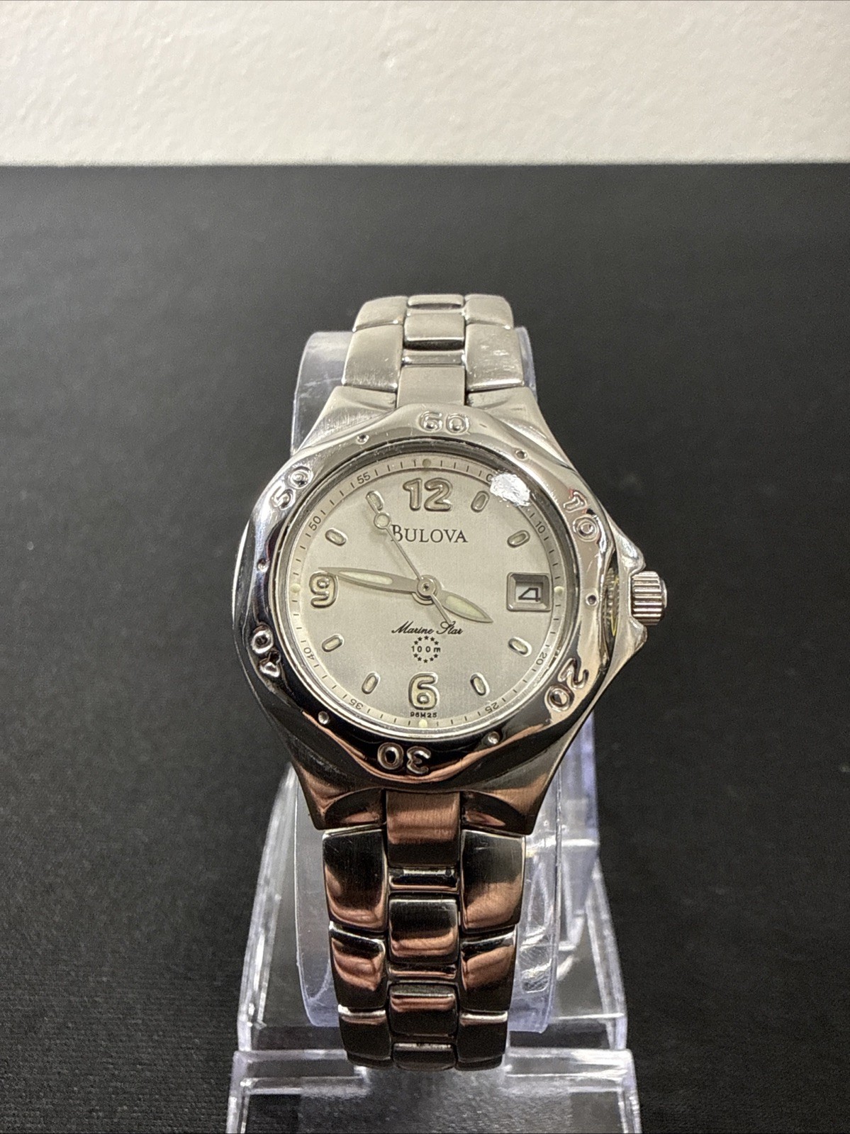 2001 Women’s Bulova Marine Star 96M25 Wristwatch New Battery In Very Good Shape!