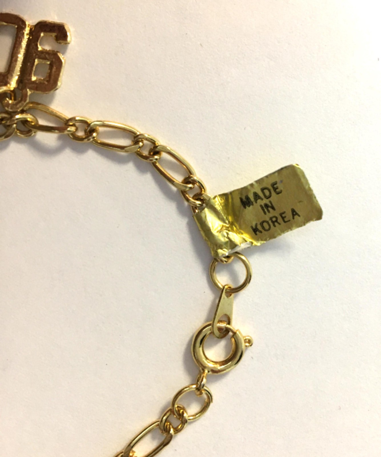 1990 Graduation Gold Plated Charm Necklace And Bracelet 2 Piece Set Vintage
