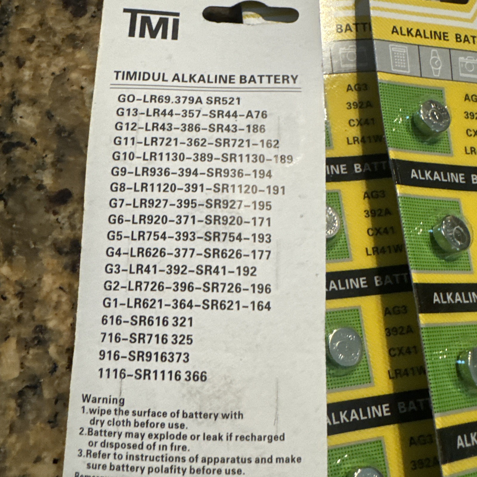10 pcs AG3 392A LR41W 1.5V Alkaline Cell Battery