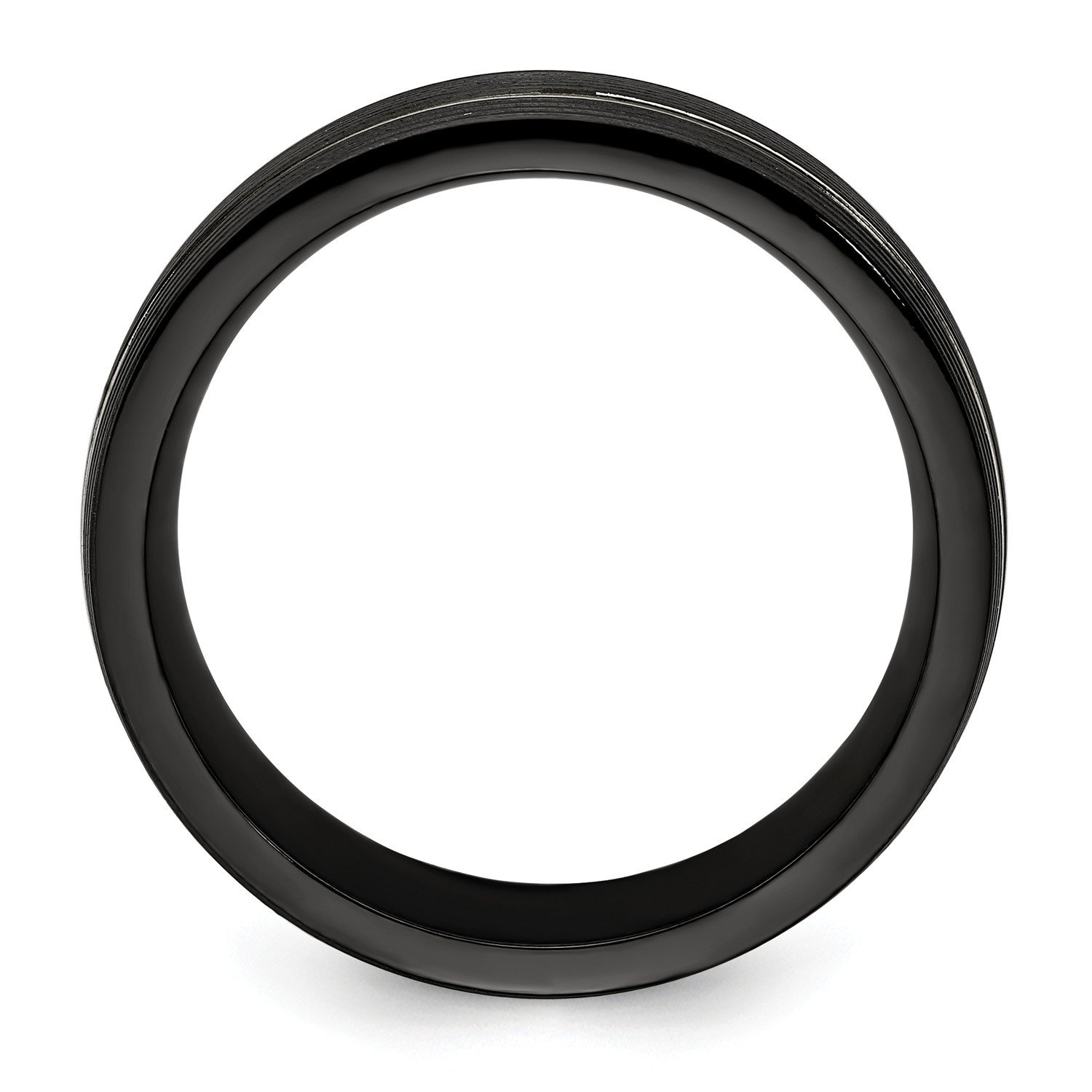 Edward Mirell Black Ti Titanium 7mm Grooved Lines Wedding Band Sizes 6 to 13