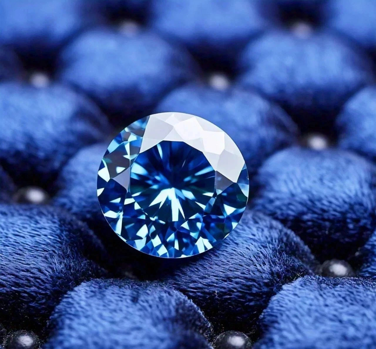 LAB GROWN 3CT BLUE DIAMOND ROUND CUT VVS1 CVD LOOSE CERTIFIED GEM