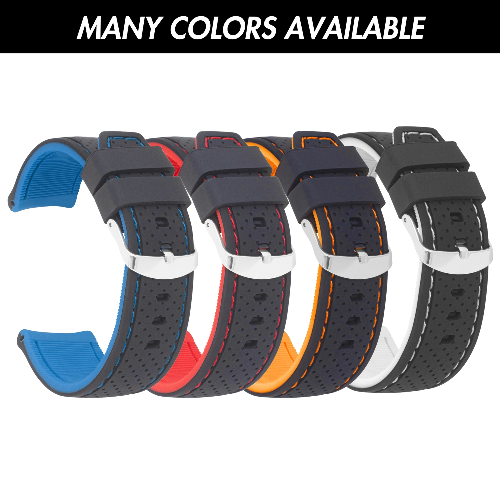 22mm Silicone Rally Strap Watch Band for Armand Nicolet JH9 M02 M02-4
