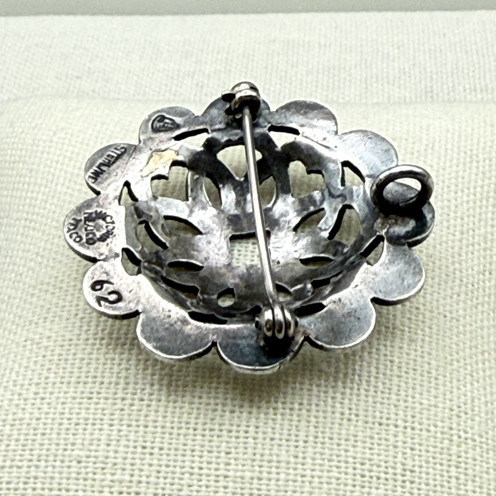 Vintage Mexico Taxco Brooch Pendant Victoria Sterling Silver Eagle 12 MCM