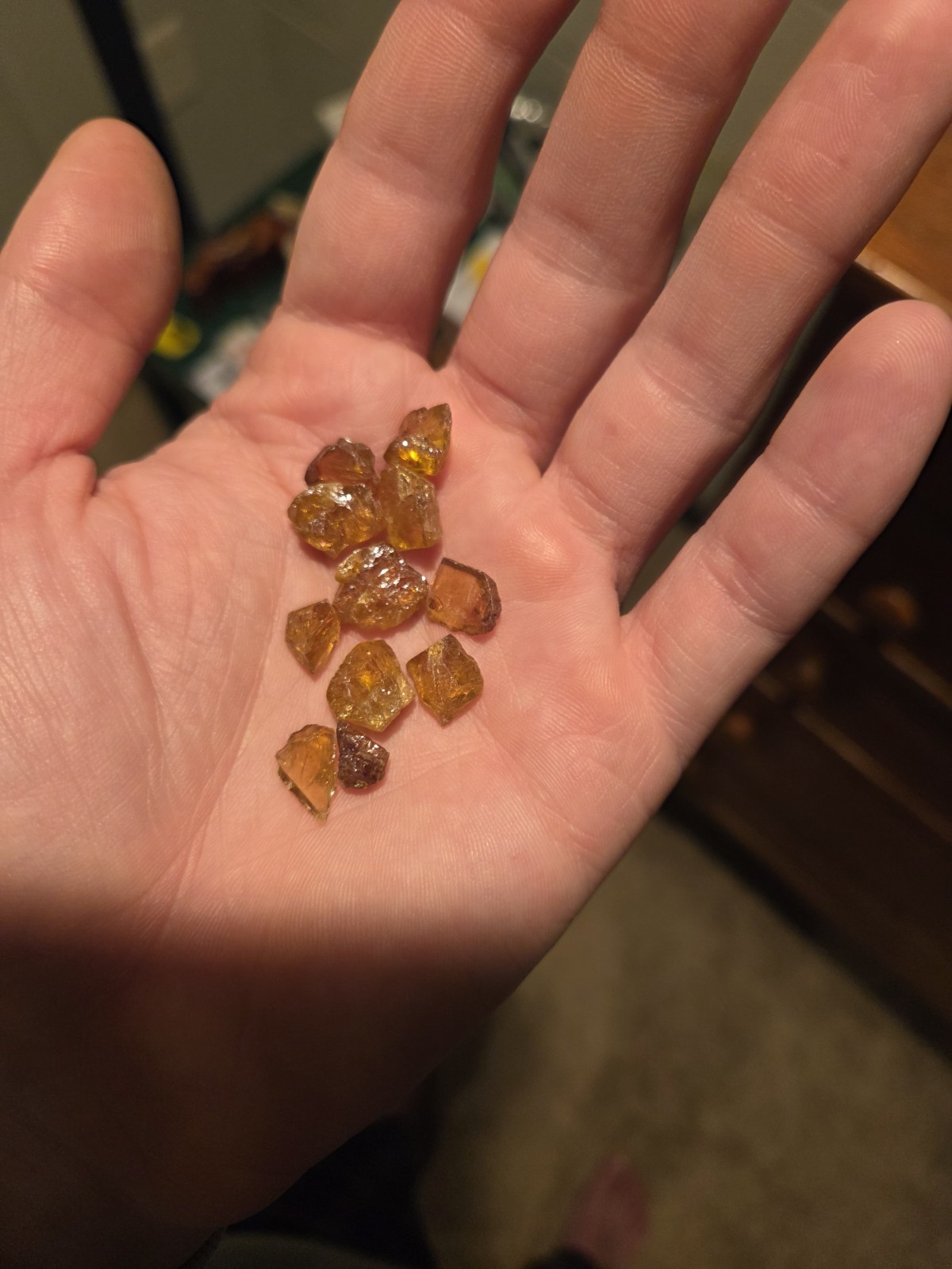 51 Ct Natural Sphene (Titanite) Rough Lot | Yellow Fire Dispersion | Pak