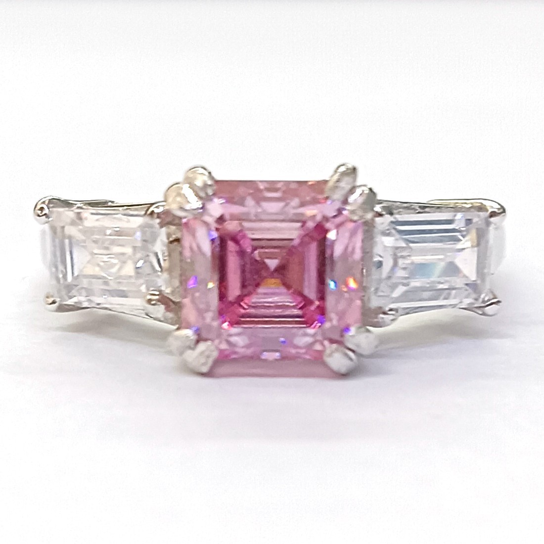 4.50 Ct Certified Natural VVS1 Pink Diamond Solitaire Ring 925 Sterling Silver