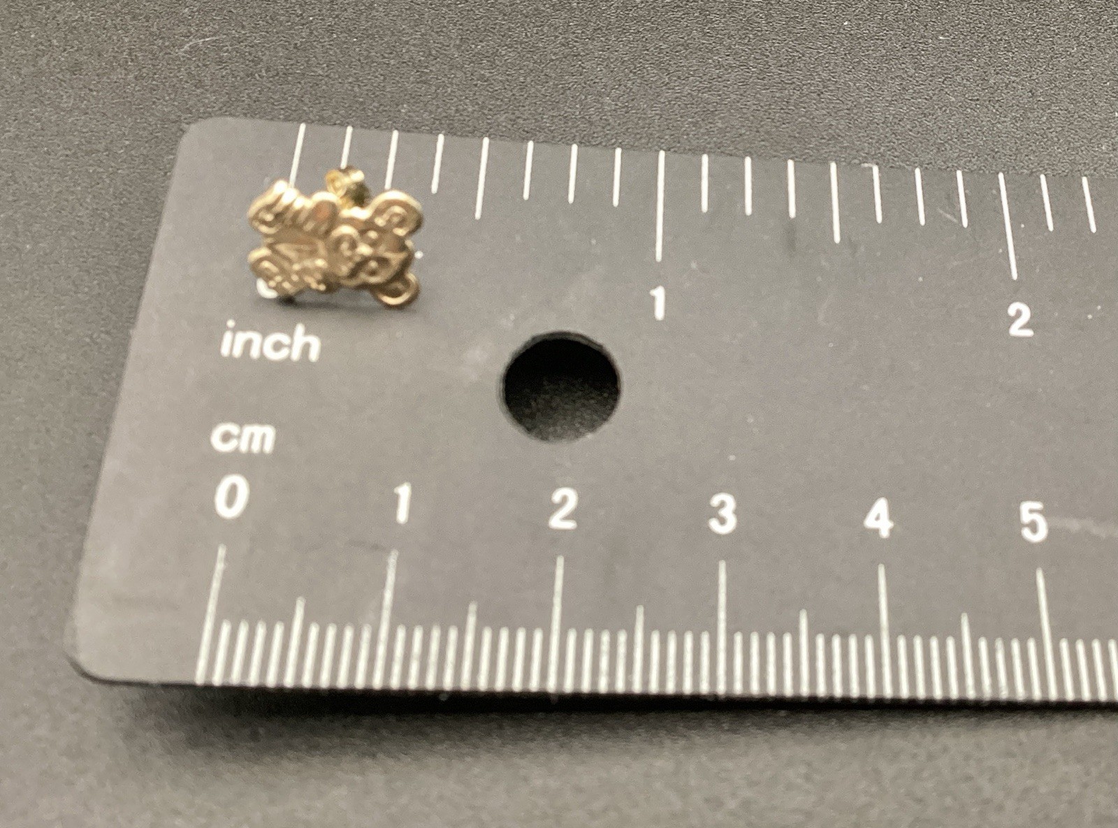 Real Stamped 10 KT Yellow Gold Hollow Gummy Bear Children Studs