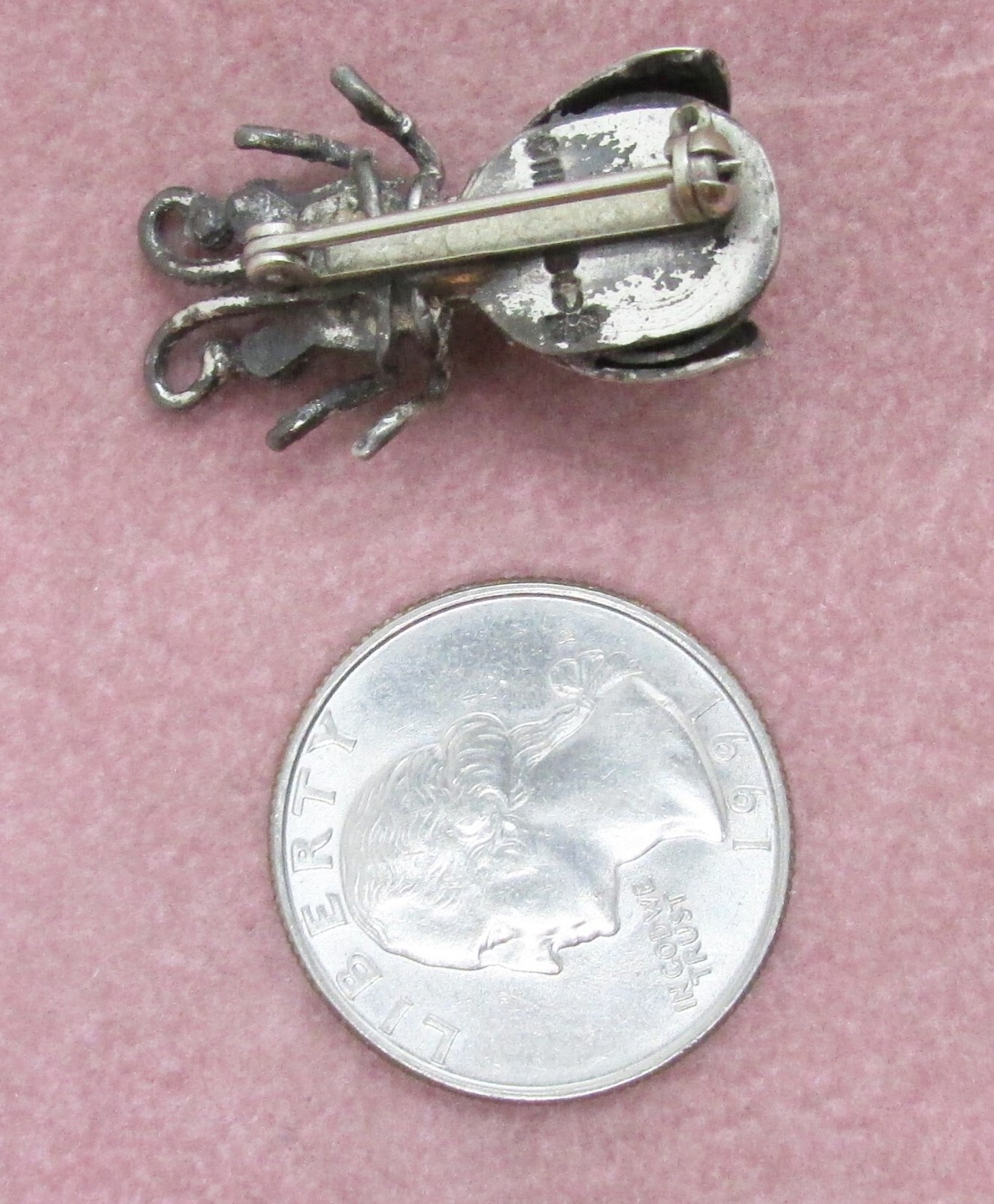 VINTAGE SW STERLING N A BUG WITH TURQUOISE STONE —NEW PRICE—
