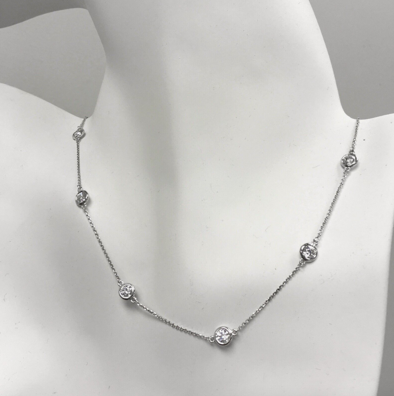 2.50 TCW 10 Station Necklace Diamonds By The Yard 100% Pure 14k Gold E VVS1