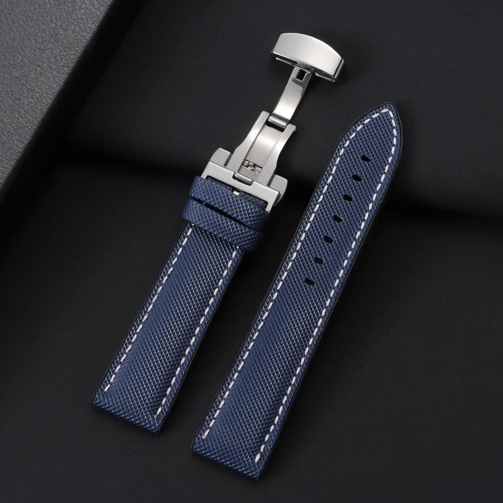 Nylon Rubber Strap 20-22mm Butterfly Buckle for IWC Tudor Seiko