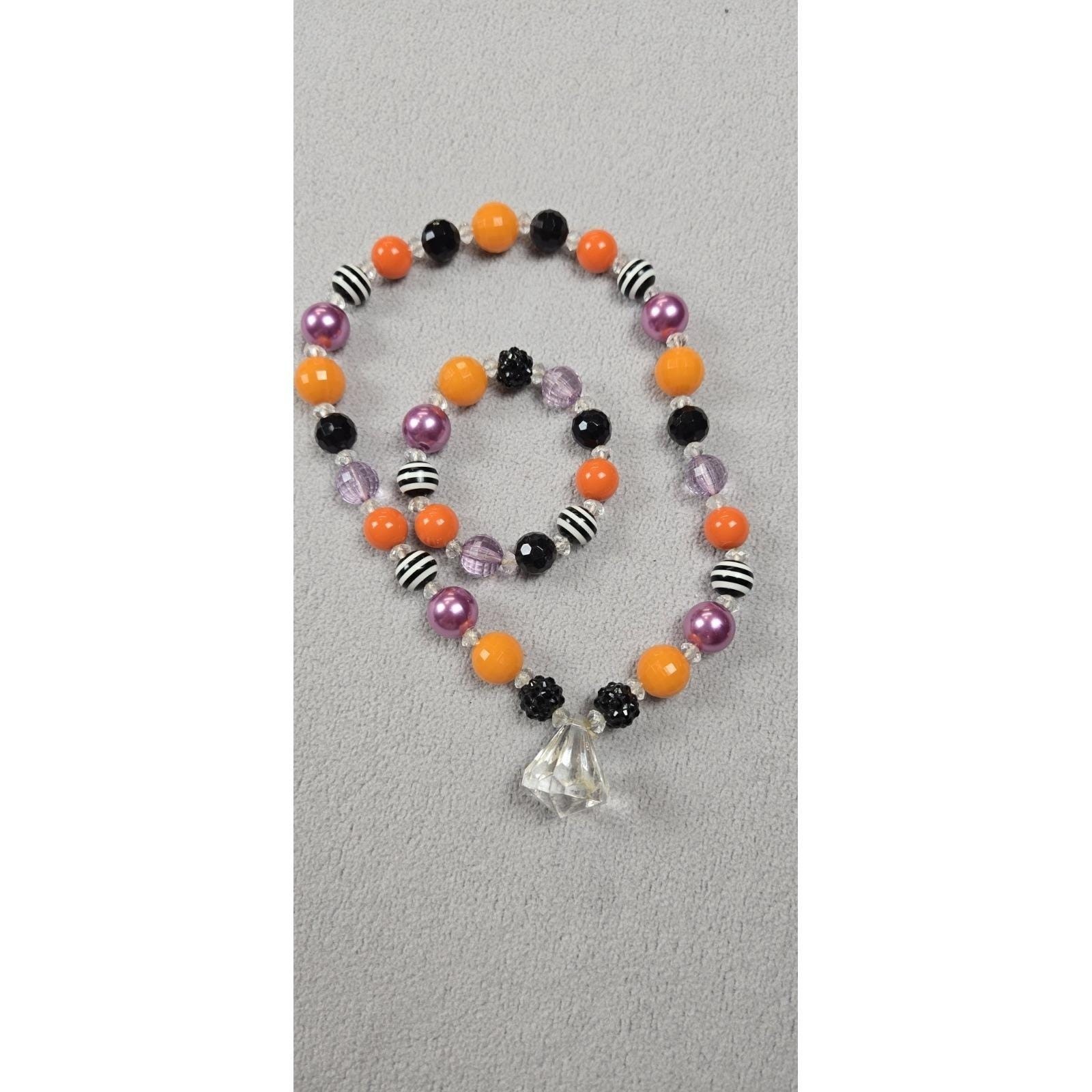Girls 6 Bubblegum Bead Necklace & Bracelet Sets Kids Colorful Whimsical Holiday