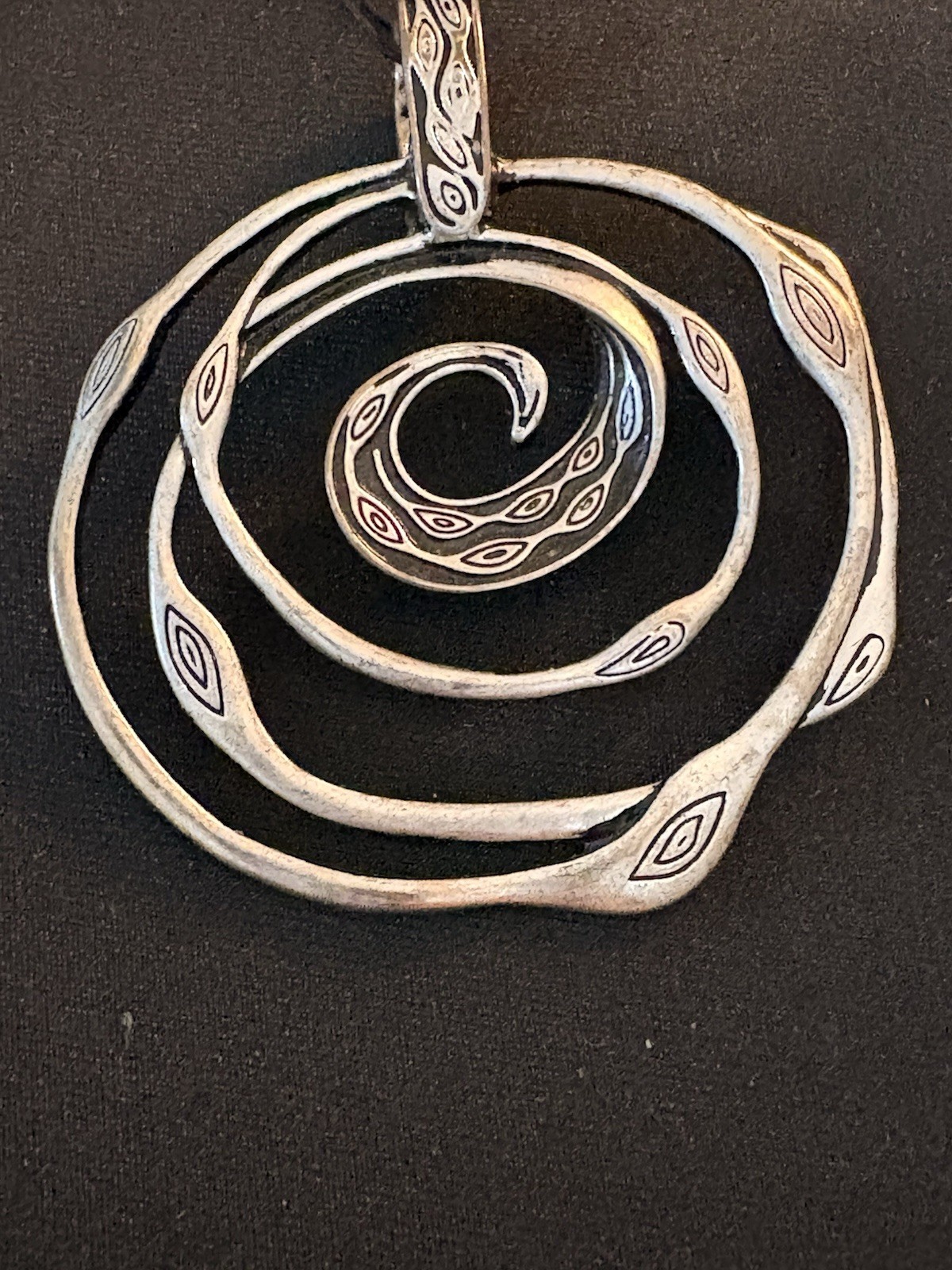 Premier Designs Silver Tone Spiral Swirl Charm Pendant Metal No Stone