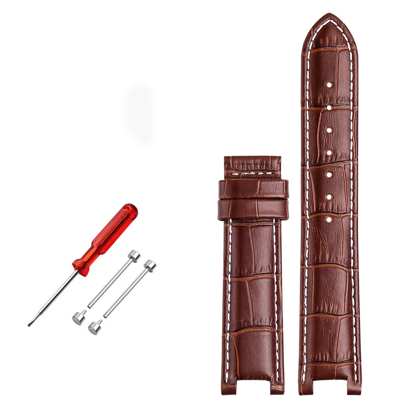 Genuine Top Layer Cowhide Leather Strap for GC 22mm 20mm Notched Screw