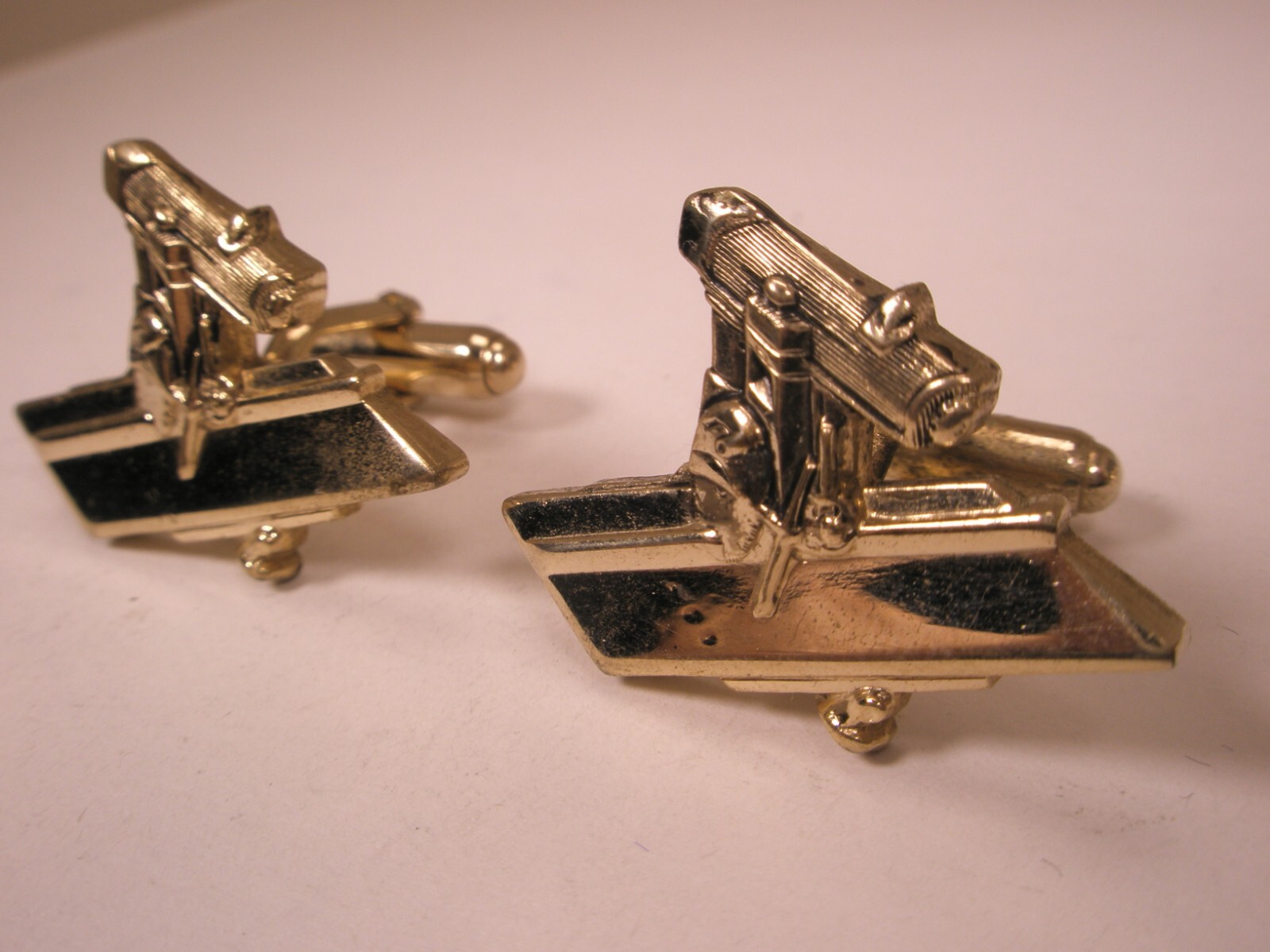 Tools Radial Arm Saw Vintage Cuff Links & Tie Bar Clip wood cabinet carpenter
