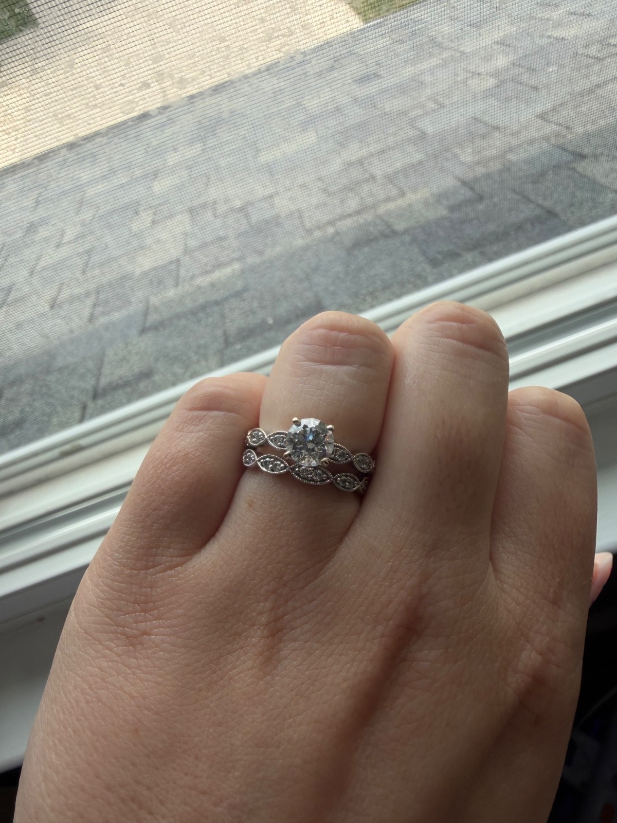 Stunning 1.30 ctw Lab-Grown Diamond Engagement Ring set in solid 14K White Gold