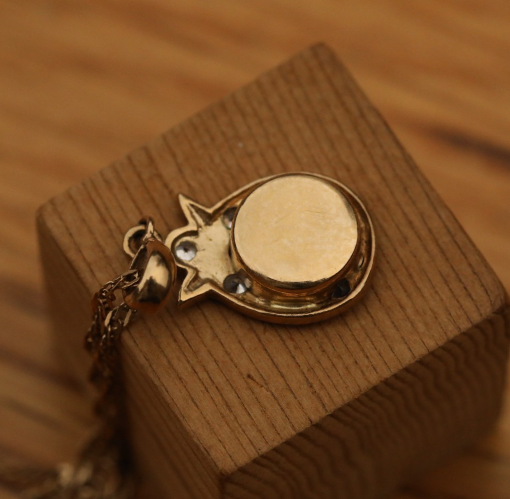 9ct Solid Yellow Gold 19″ Chain Necklace & an Evil Eye Pendant, Charm Vintage