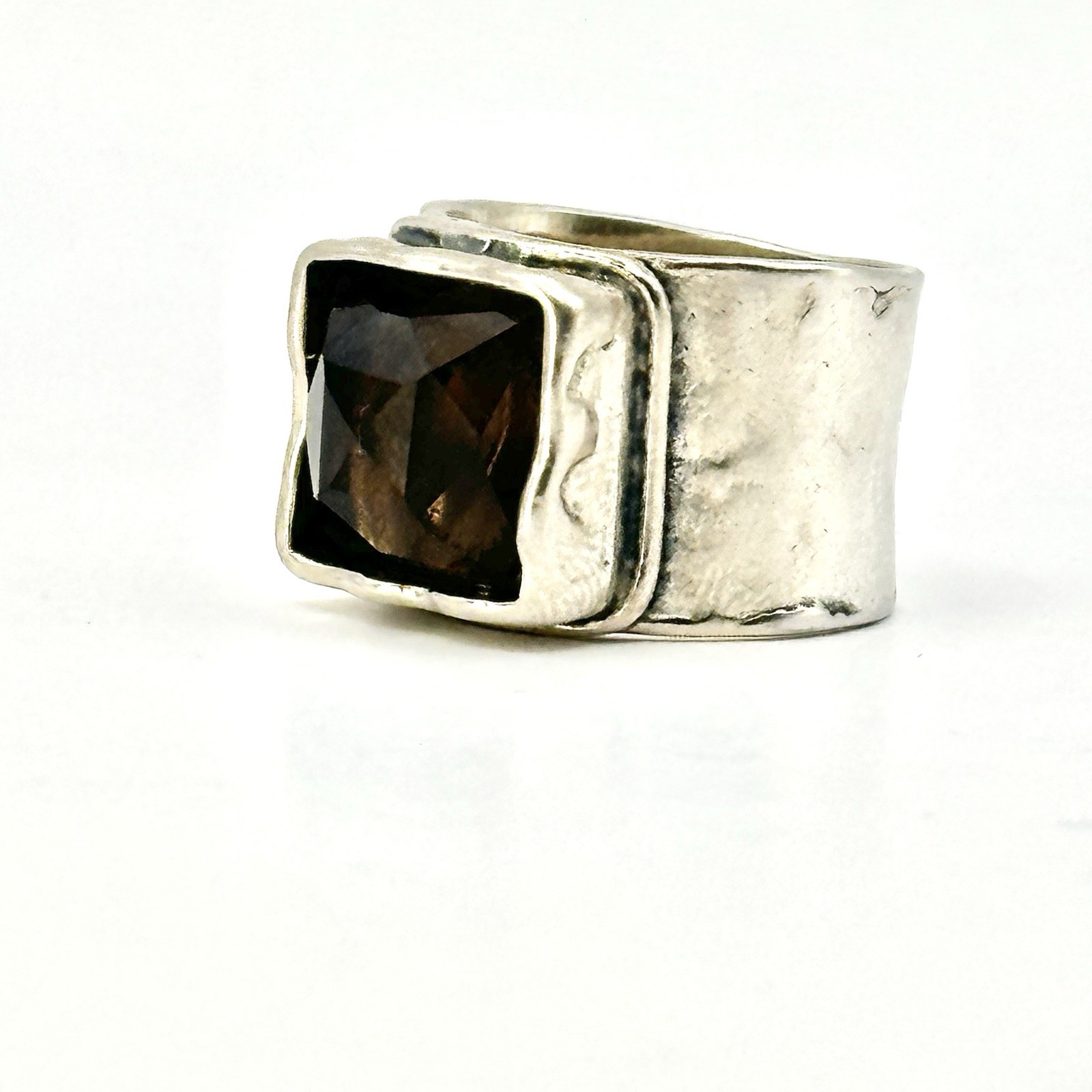 Silpada Retired R1453 Vintage Dusk Til Dawn Silver Smoky Quartz Ring Size 7.75
