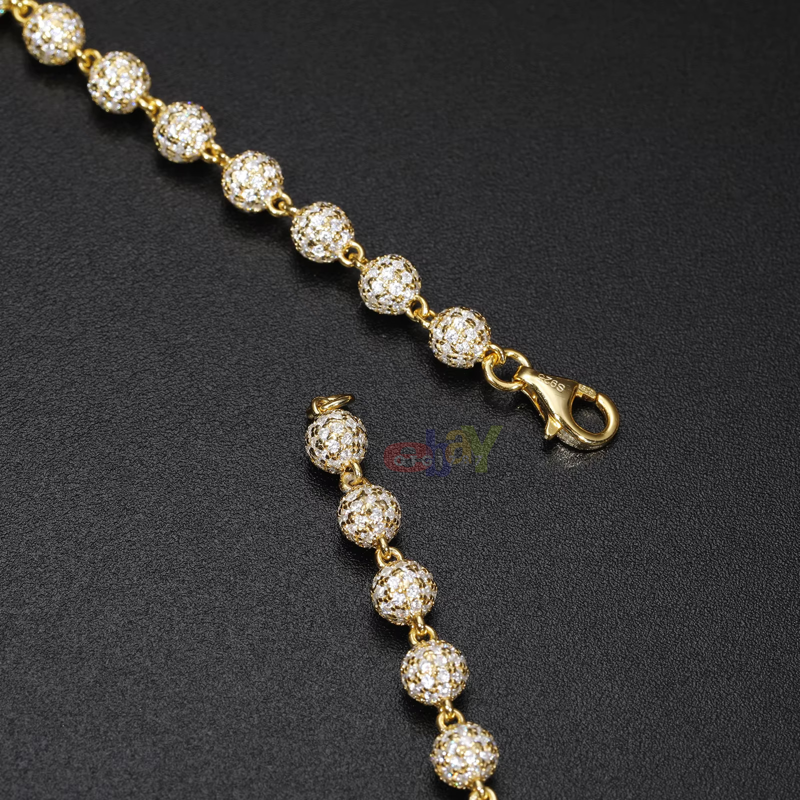5mm Fully Iced VVS1 D Moissanite Bead Tennis Chain / Bracelet 925 Passes Tester!
