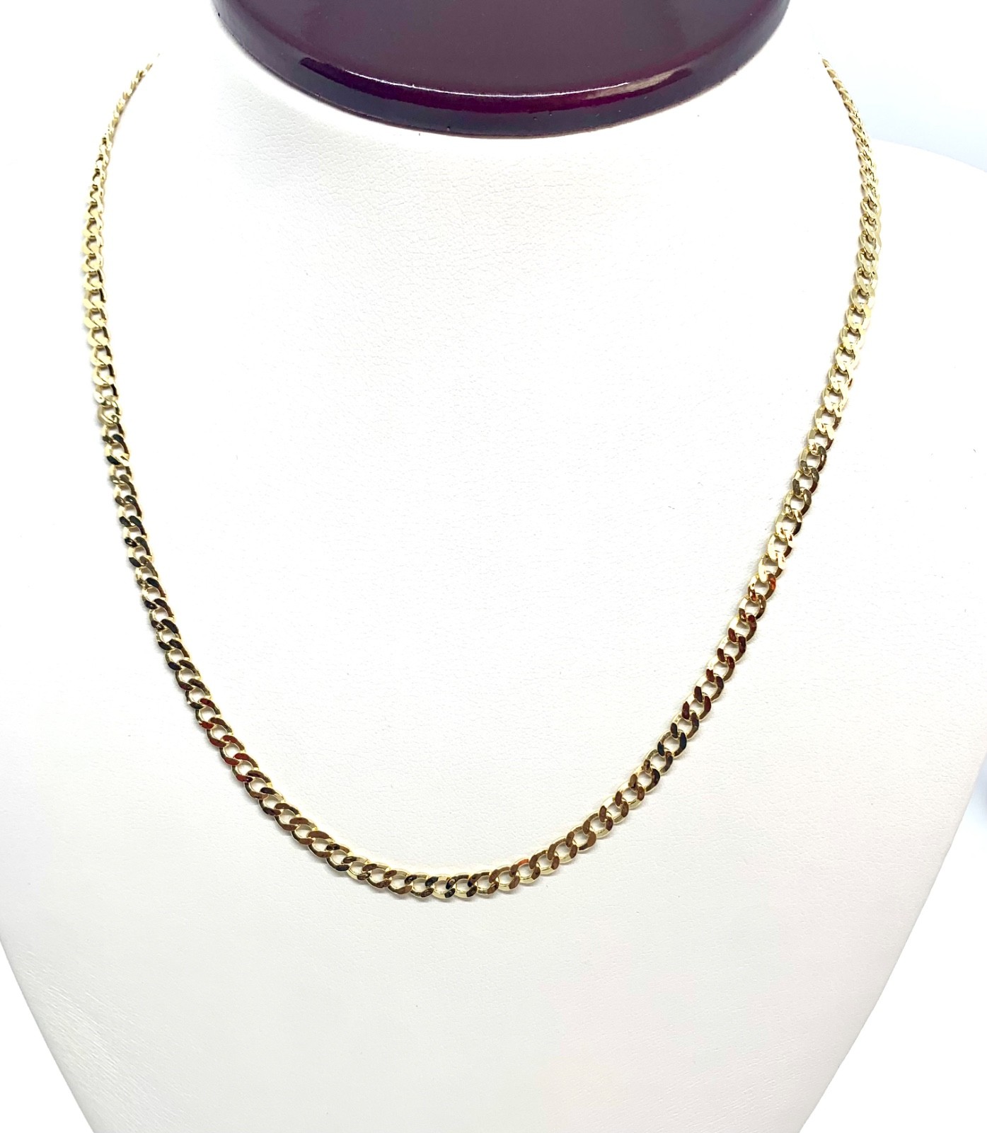 10K Yellow Gold Women’s/Men’s 3.5mm Cuban/Curb Link Chain Length 16″ to 24″