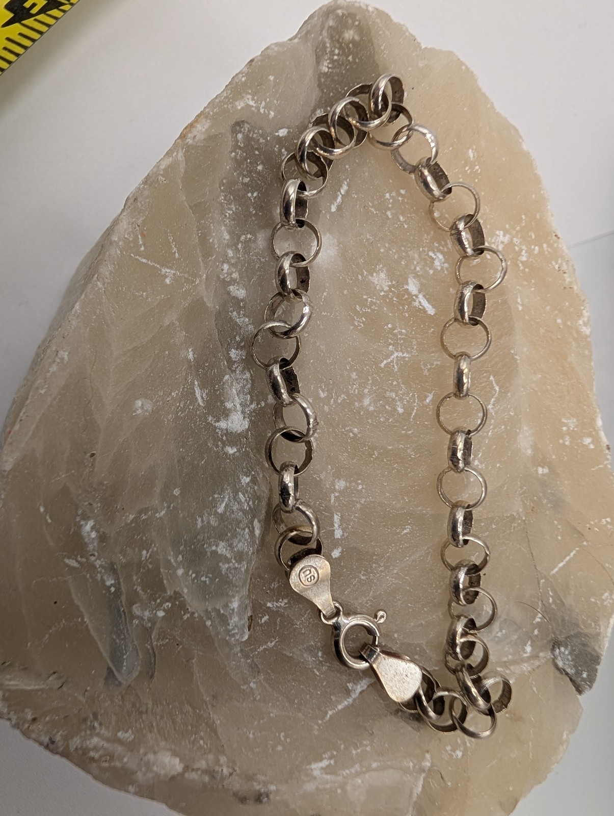 Sterling 925 Rolo Chain Bracelet Made in Italy Lobster Clasp 6.25″