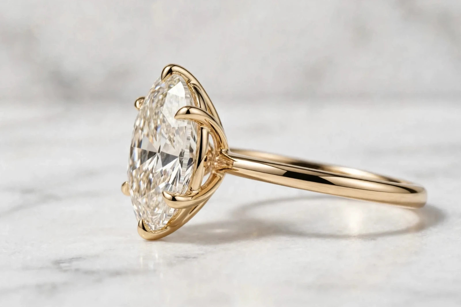 2.0Ct oval Cut moissanite Six prong Solitaire Engagement Ring 14k gold Plated